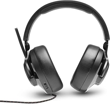 JBL QUANTUM 200 Gaming Headset, Lightweight Over-Ear Headphones, Flip Up Mic, DISCORD Certified, 3.5mm Audio Connection, PC Splitter Included