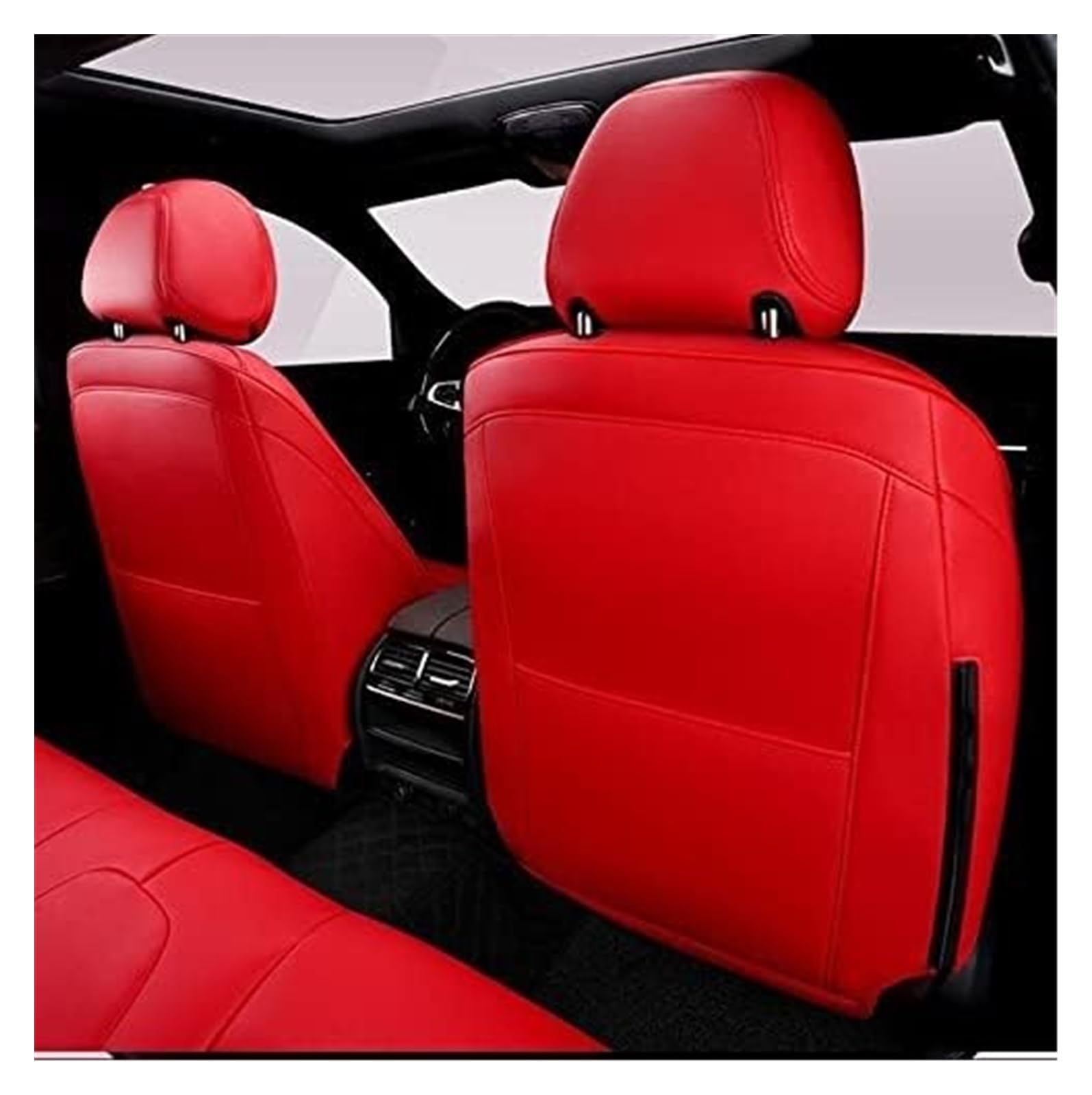 Für E90 X5 E53 E91 E71 F10 E34 F15 G30 X6 Z4 E85 E84 E83 Autositzkissenbezug Schutz Autositzbezug Set Autositz Sitzkissenbezug Echtes Leder Autositzbezüge(Braun)