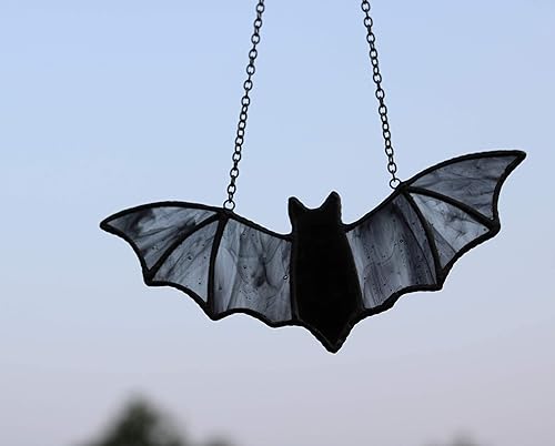 Miniatura 4 de Atrapasoles colgante de cristal de murciélago para ventana, decoración de murciélago de Halloween de 7.1 x 3.0 pulgadas