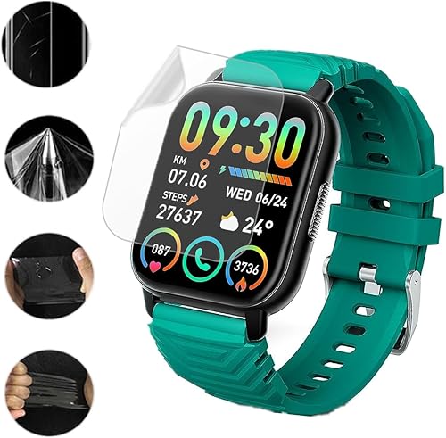 Miniatura 7 de Protector de pantalla compatible con Hoxe Y6 Smart Watch de 1.85 pulgadas (paquete de 6) TPU transparente de cobertura completa, compatible con