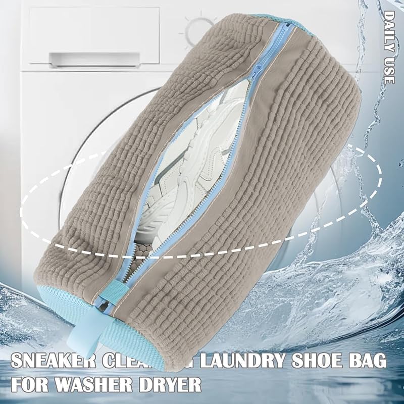 Image of Niwlix Shoe Washing Machine Bag, Laundry Shoe Bag for Washer & Dryer, Reusable 360 Cleaning for Sneakers, Delicates, Washable Laundry Organizer Bag (Grey)
