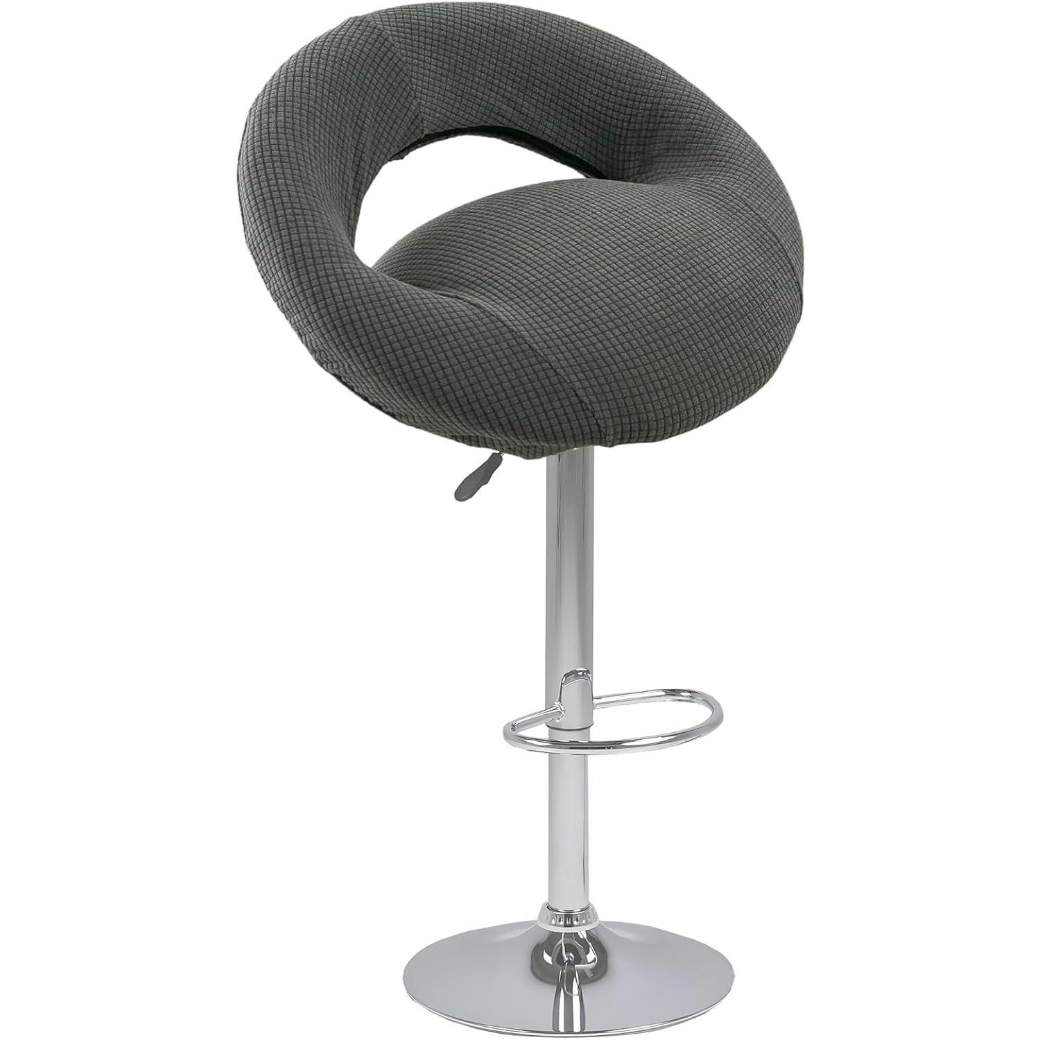 Swivel Bar Stool Chair Covers with Hollow Backrest 4/2/6 PCS, Stretch Chair Cover Slipcovers, Counter Height Bar Stool Covers, Stools Seat Cover for Kitchen Island(Dark gray,6PCS)