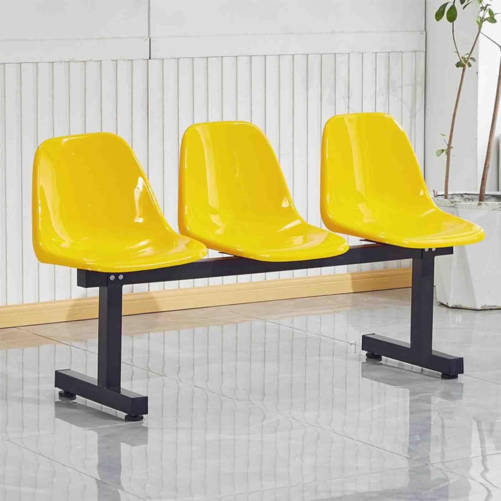 SFSLBFB Waiting Room Bench Set, 3-Seat Office Guest & Reception Chairs, Lobby Bench Seating for Office Airport, Bank, Hospital, Barbershop(Yellow)