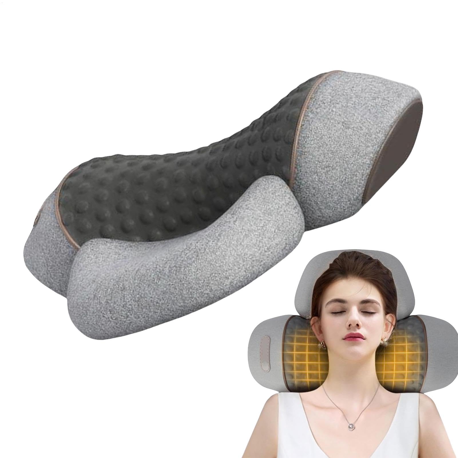 3 in 1 Neck Massager, Neck and Back Massagers with Heat and Traction Deep Tissue Kneading, for Back Cervical Traction Relaxation, Spine Support,
