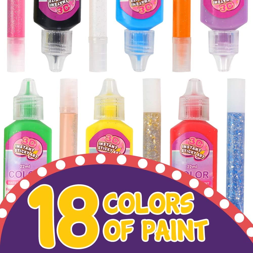 3 otters Window Paint Art Stickers Kit, 58PCS Window Art Kits for Kids Create Your Own Suncatchers Paint Set, DIY Sticker Windows Clings