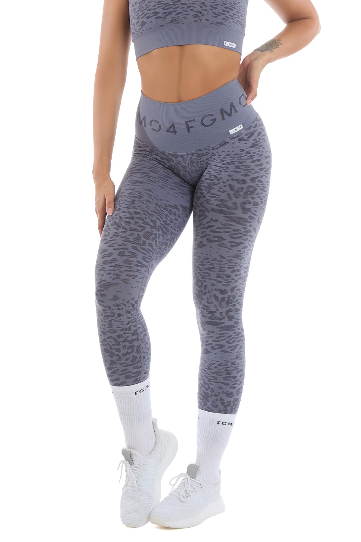 FGM04 Leggings Push Up Jungle Leopardo 2.0 | Fascione 13 cm, arriccio posteriore, tessuto F.I.R. coprente, Oeko-Tex Classe 1 e fit regolare.