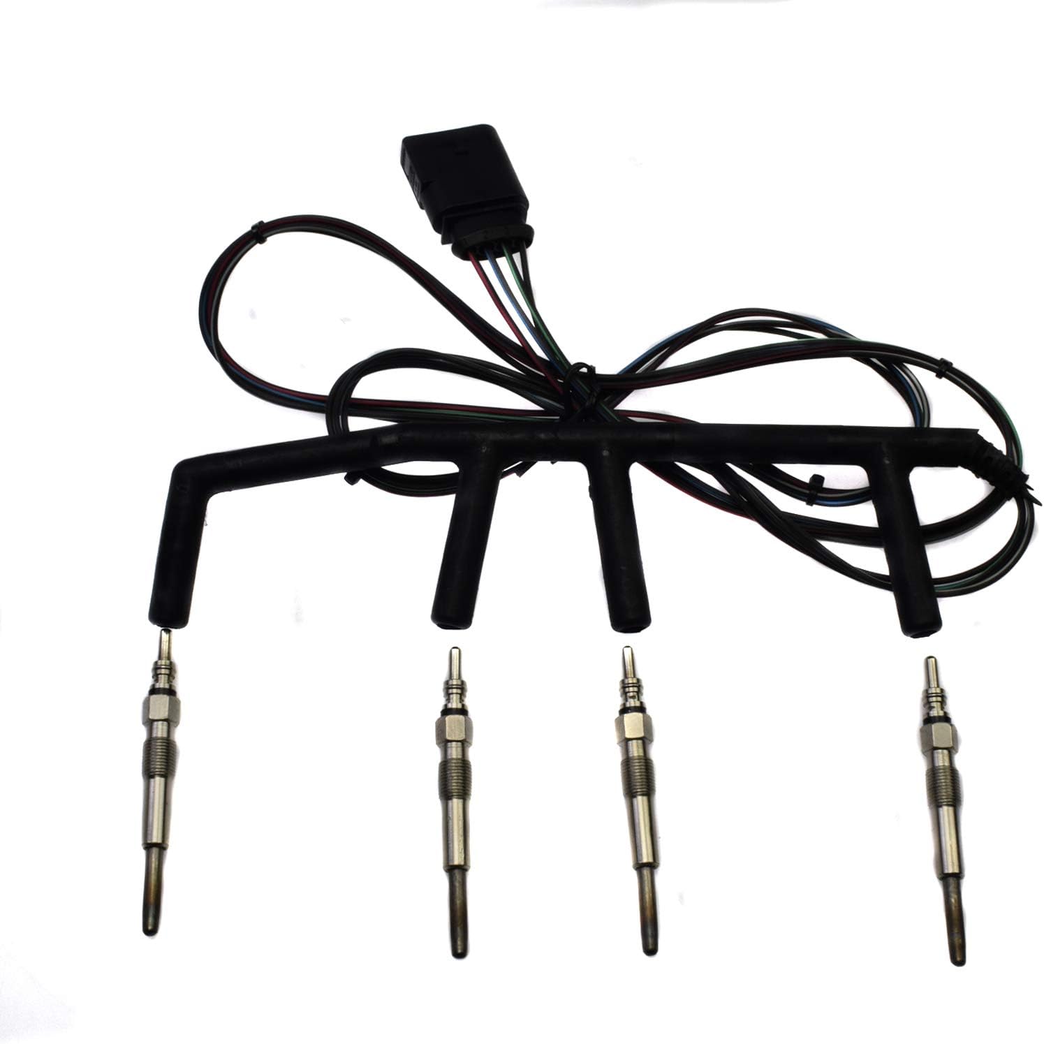 New 4 Wire Glow Plug Harness & Glow Plugs For Volkswagon Golf Jetta