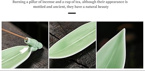 Miniatura 3 de Soporte de incienso de cerámica de hojas, moderno atrapa cenizas o insense para decoraciones de mesa, soporte para incienso volador anticenizas,