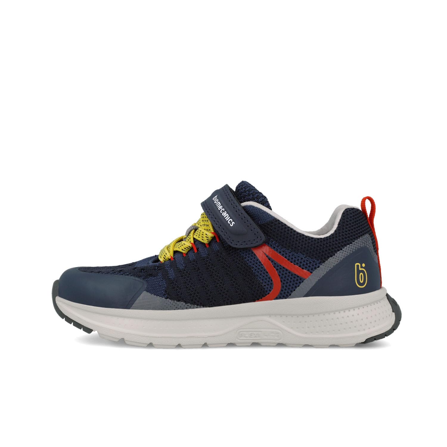 Biomecanics Zapatillas Niño 251250-A054 | Gris, Negro y Lima/Naranja | Cierre Adhesivo + Elásticos | Transpirable y Antideslizante