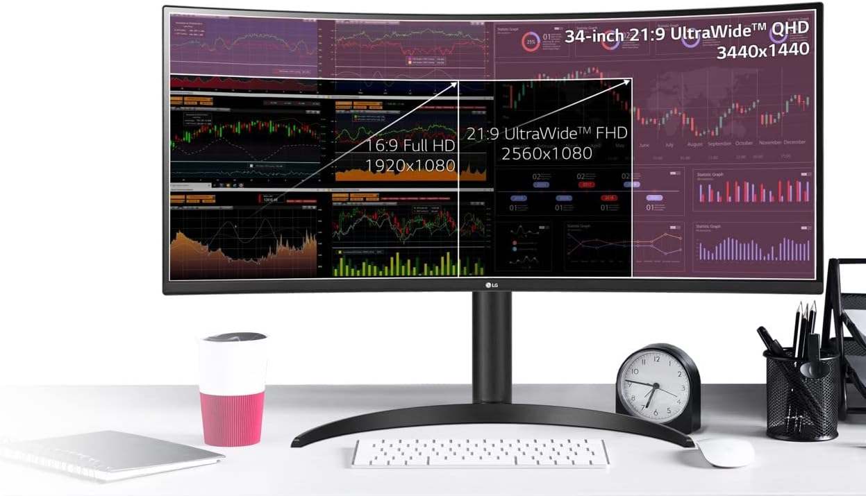 LG 34WP65C UltraWide Monitor 35 21:9 QHD Curvo LED VA HDR 10, 3440x1440, 1ms MBR, AMD FreeSync Premium 160Hz, HDMI 2.0 (HDPC 2.2), Display Port 1.4, Audio Stereo 14W, AUX, Flicker Safe, Nero LG 34WP65C UltraWide Monitor 35 21:9 QHD Curvo LED VA HDR 10, 3440x1440, 1ms MBR, AMD FreeSync Premium 160Hz, HDMI 2.0 (HDPC 2.2), Display Port 1.4, Audio Stereo 14W, AUX, Flicker Safe, Nero