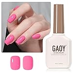 GAOY Bright Pink Gel Nail Polish, 16ml Soak Off UV Light Cure Gel Polish for Nail Art DIY Manicure at Home, Color 1526