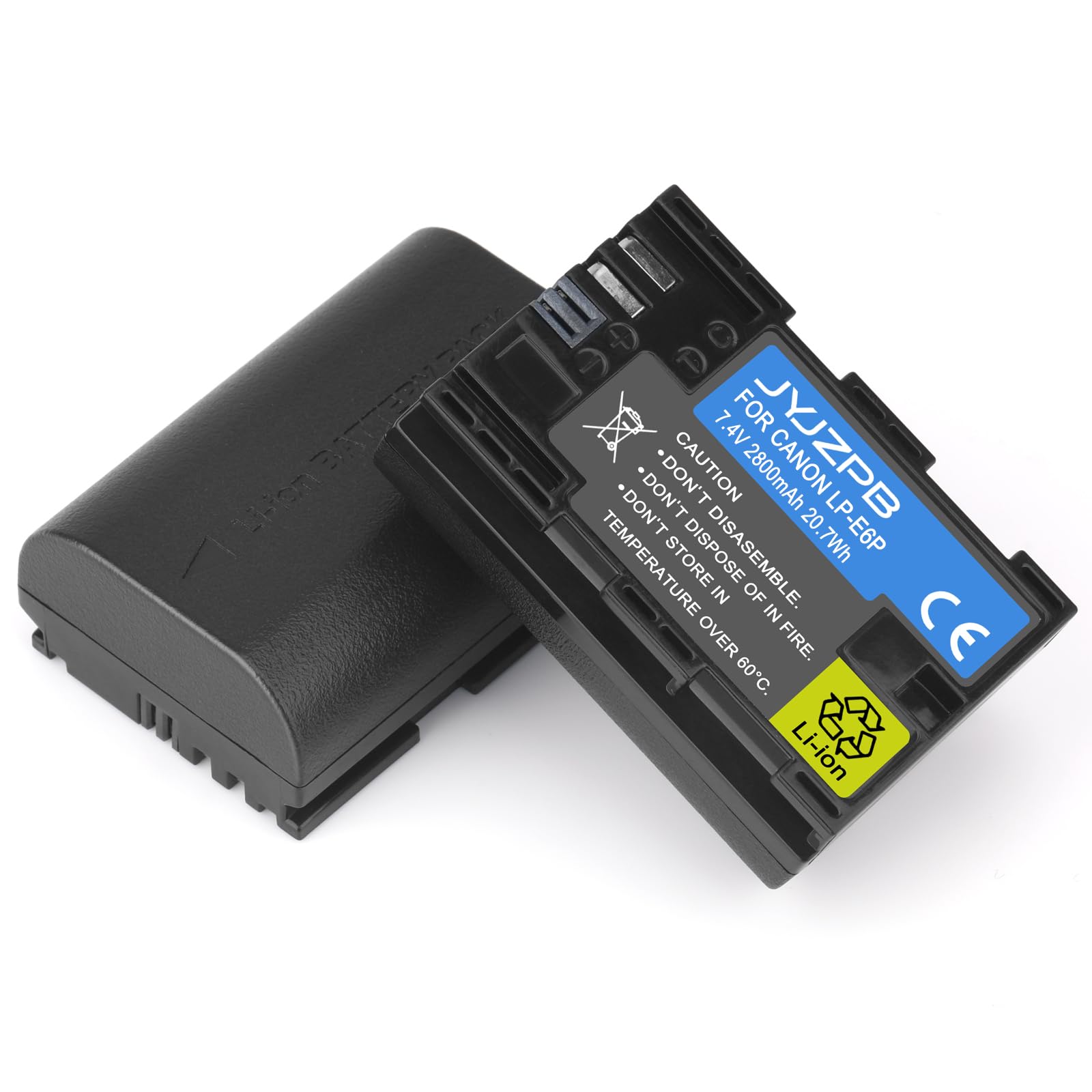 JYJZPB LP-E6P Battery, 2800mAh LP-E6 LP-E6N LP-E6NH LP-E6P Battery for Canon EOS R R5 R6 R7 R8, R5/R6 Mark II, EOS 70D 80D 90D, 5D 6D 7D Mark II/III/