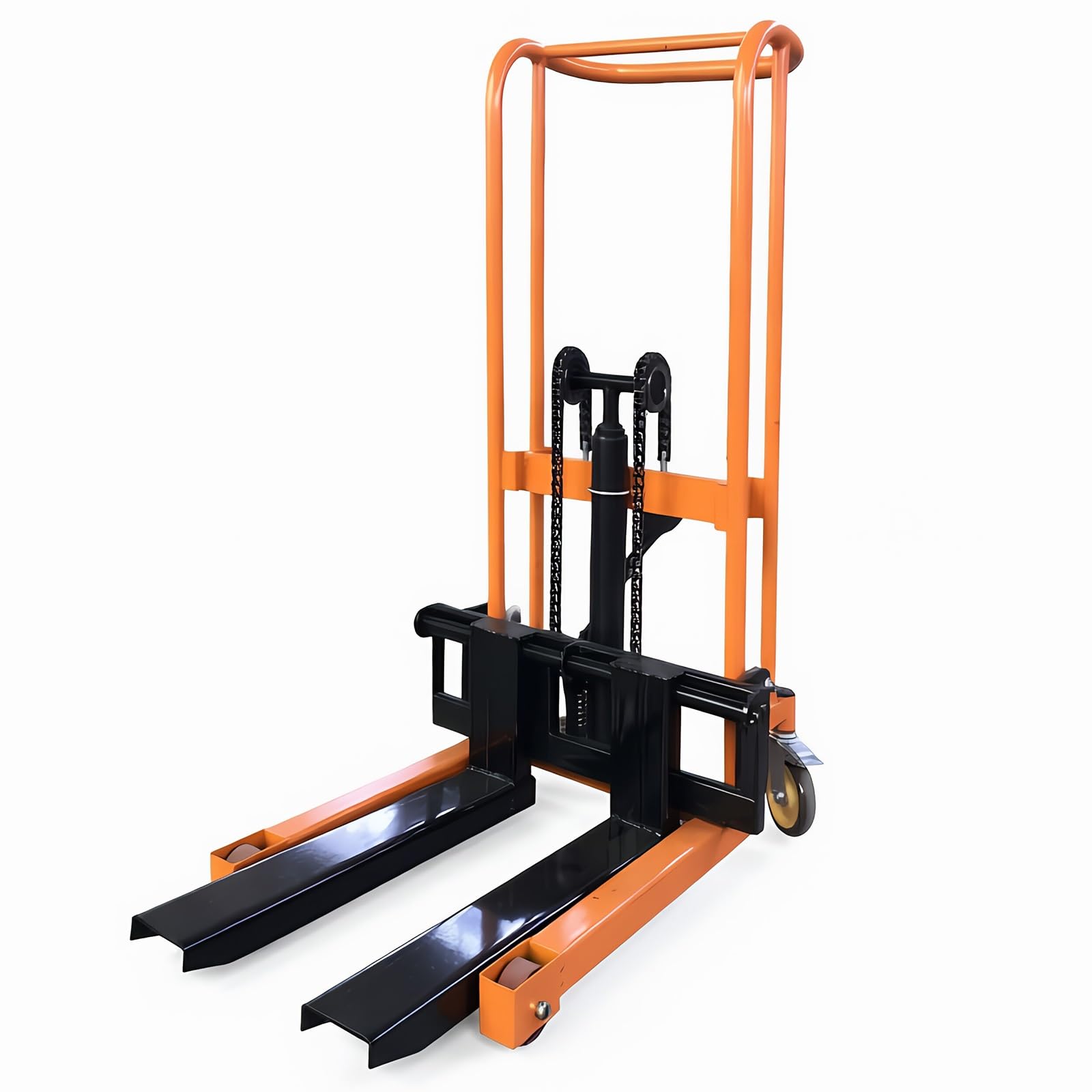 Cenz-888 pallet truck 400kg Manual Stacker Hydraulic Pallet Lift Swivel Caster Fork Truck for Warehouse