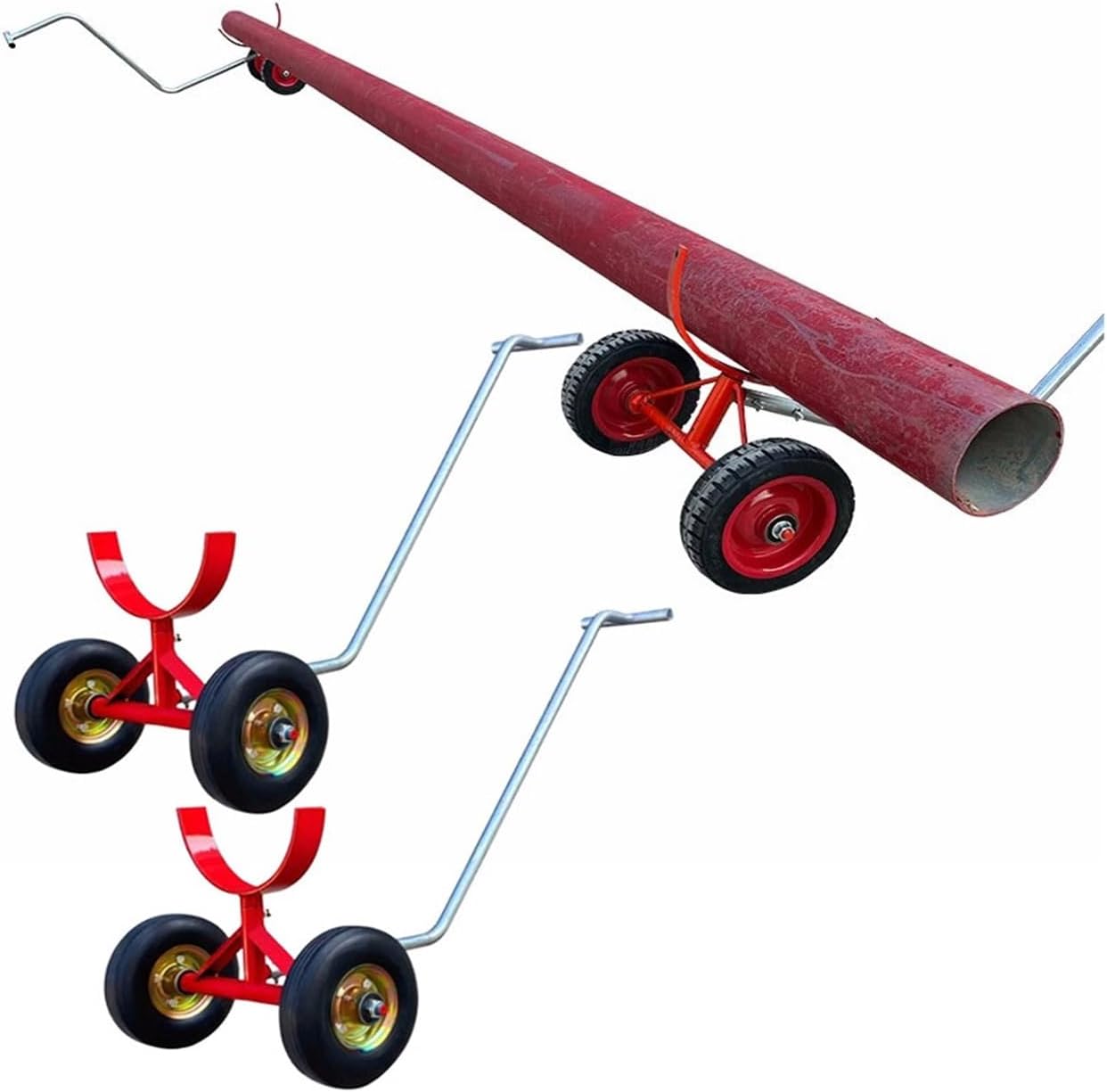 Heavy-Duty Pipe Trans Dolly with Solid Explosion-Proof Tires - Industrial Transport Solution for Safe and Efficient Movement
