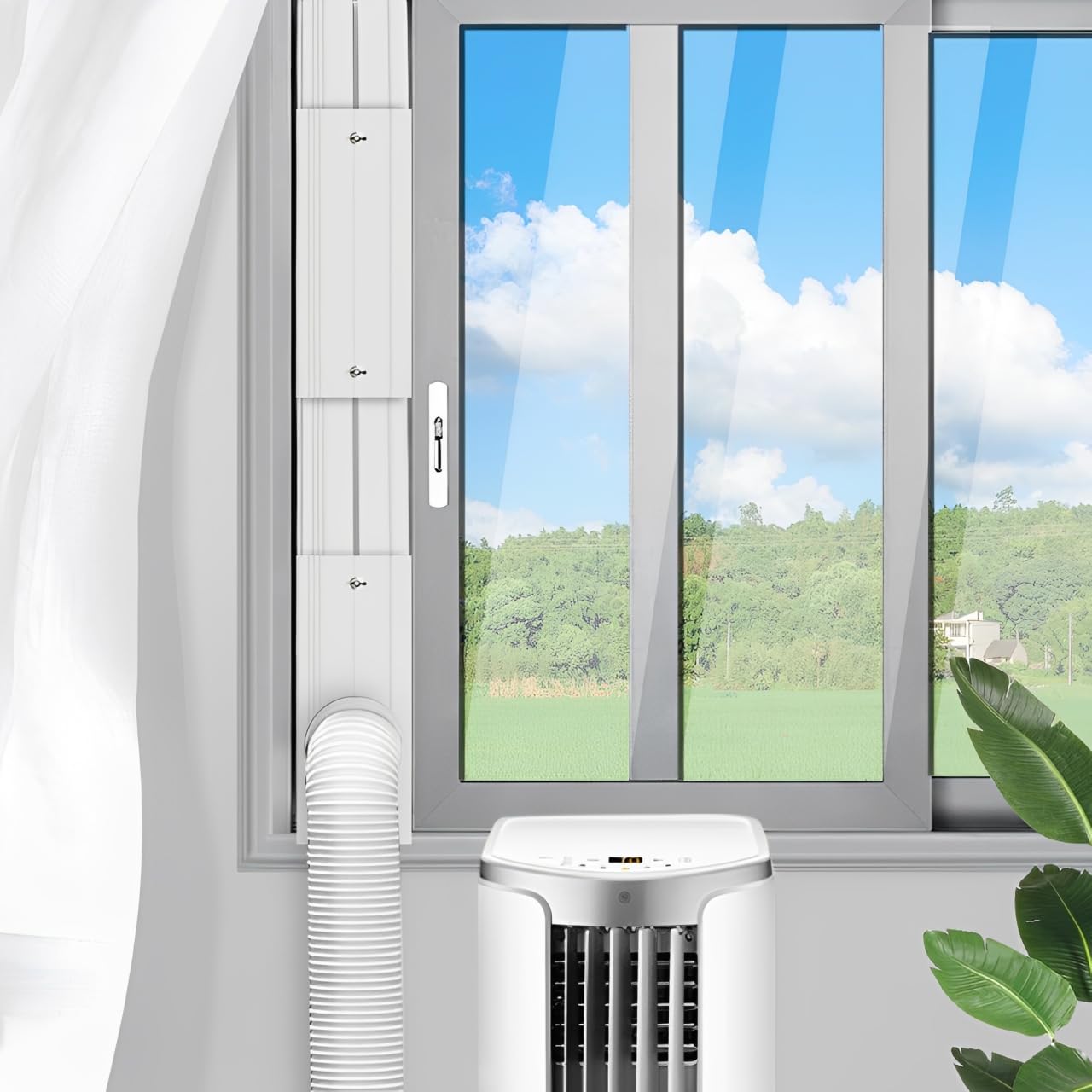 Kit de Sellado de respiradero de Ventana de Aire Acondicionado - para Manguera de Escape de 13 cm y 15 cm, para Ventana Vertical y Horizontal de 43-140 cm - sin Manguera