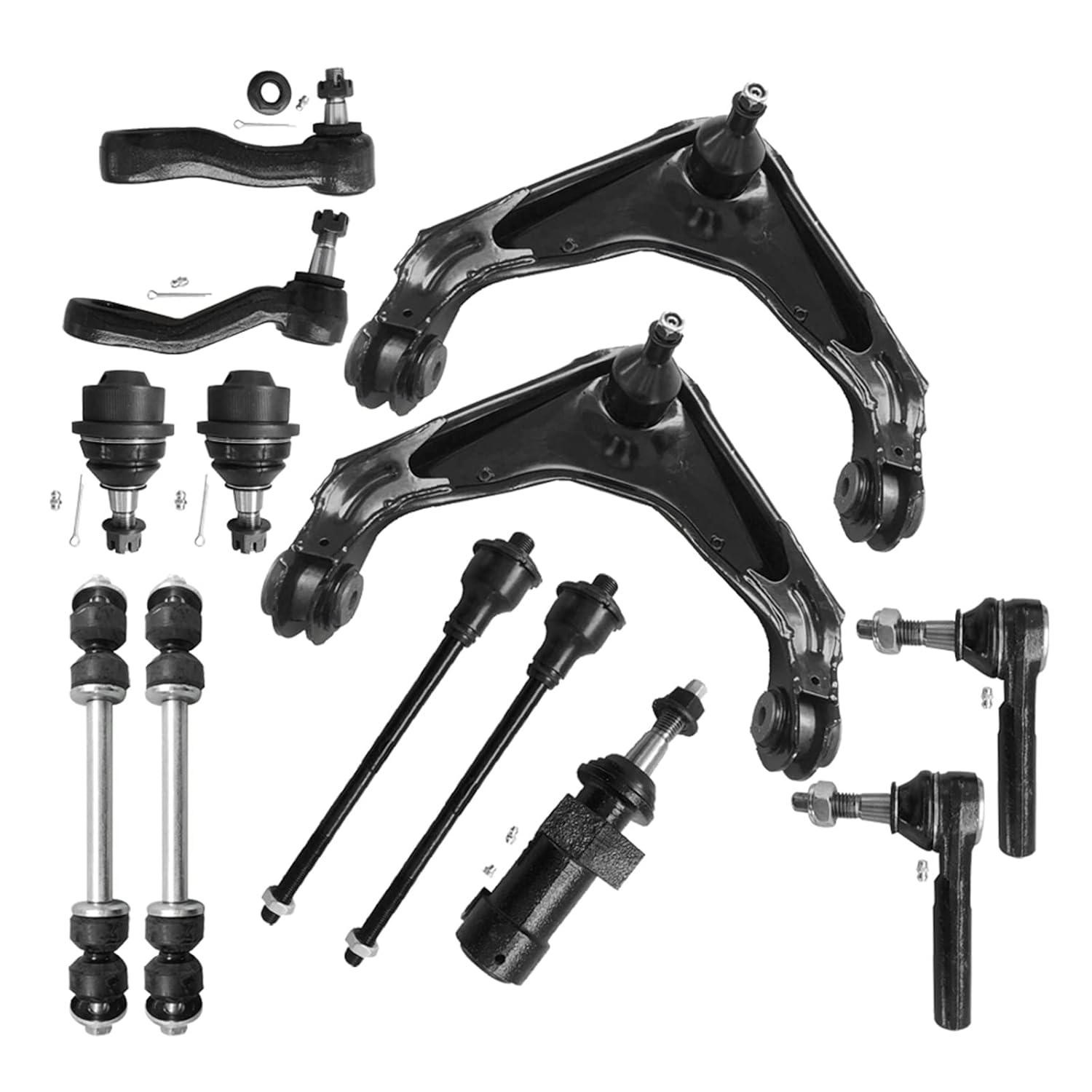 13PC Complete Control Arm Front Suspension Kit w/Upper & Lower Ball