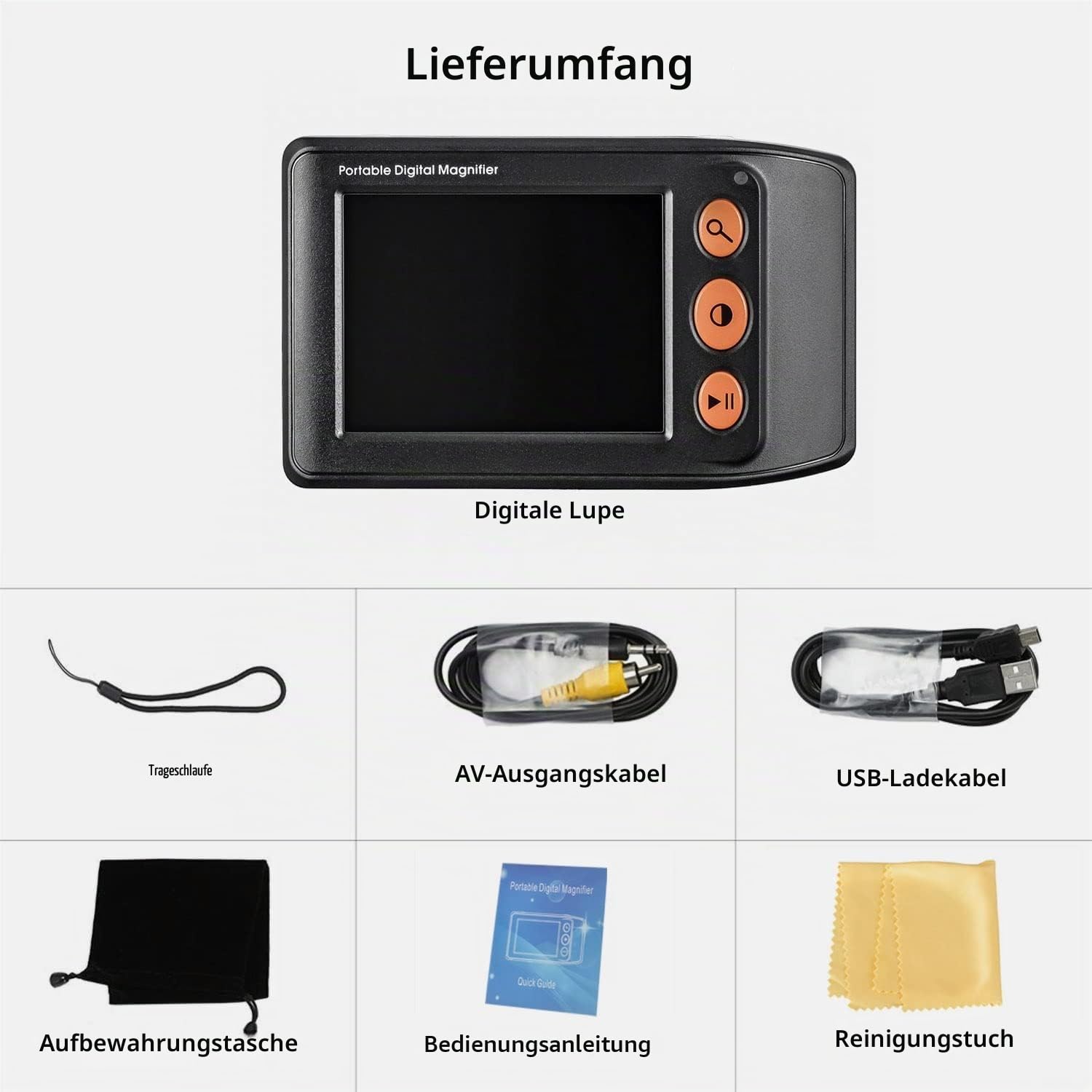 3,5" tragbare Digitale Lupe Low Vision Lesehilfe 2~25X Unterstützung mehrerer Farbmodi