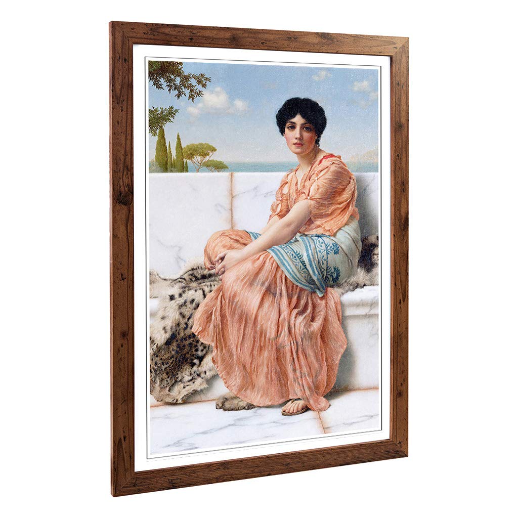 Big Box Art Framed Print of John William Godward in The Days of The Sappho Design | Wall Art Picture| Home Decor for Kitchen, Living Room, Bedroom, Hallway, Walnut, A2 / 24.5x18 Inch / 62x45cm