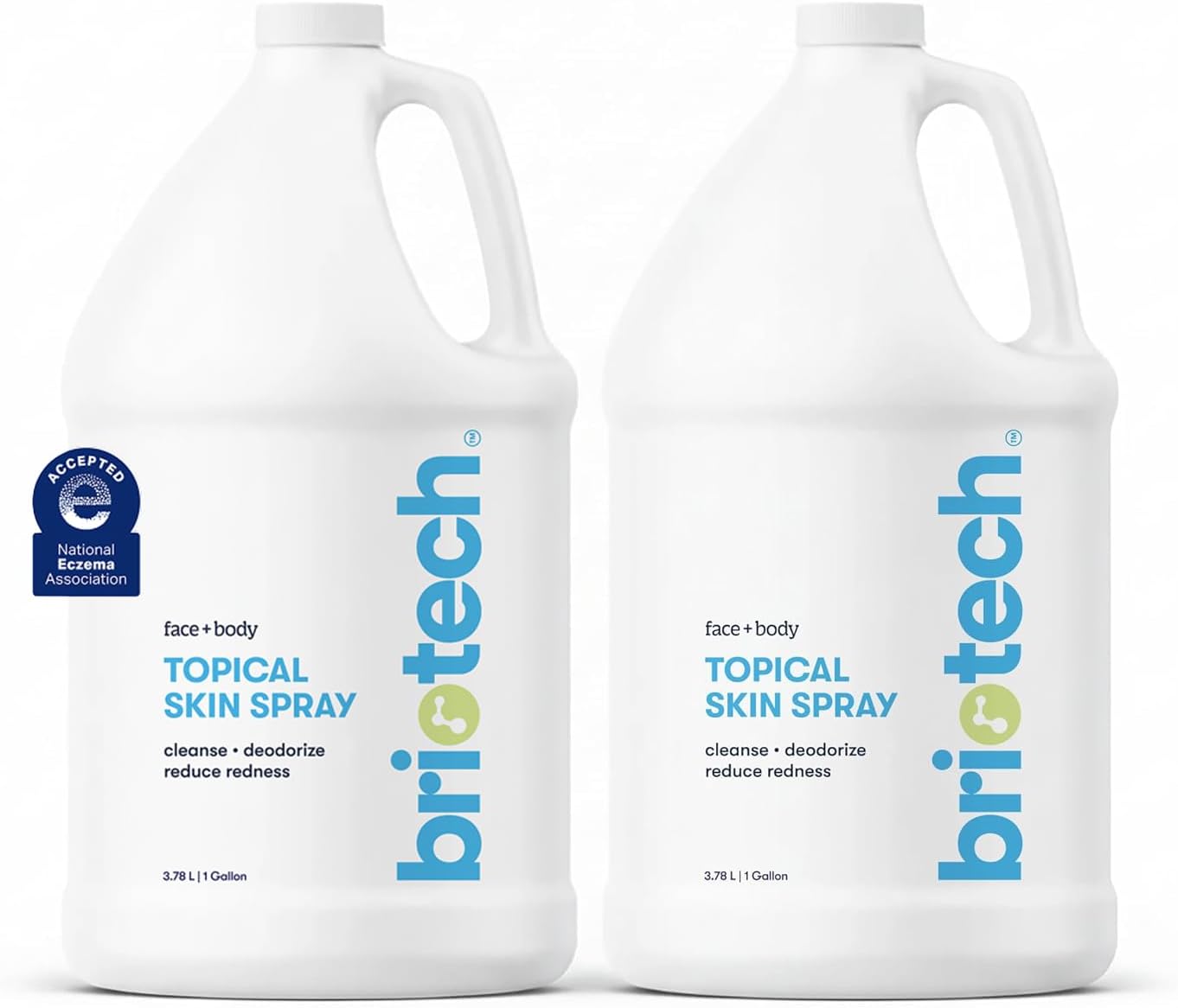Topical Skin Spray, Hypochlorous Acid for Sensitive Skin, HOCl Facial Mist, Full Body Support Against Irritation, Calm Redness, Soothe Foot & Scalp, 1 Gallon Refill (2 Pack)