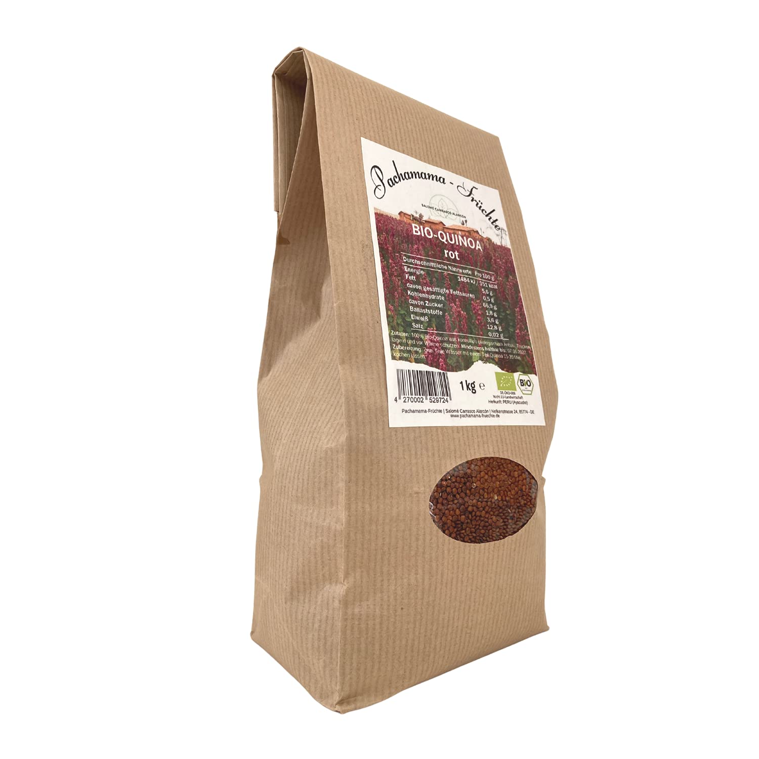 Bio Quinoa Rot 1 kg – Rote Quinoa Bio aus Peru – Premium Quinoa Körner – Superfood – Ideal für Salat, Bowl, Beilage & Kochen – Vegan & Natürlich
