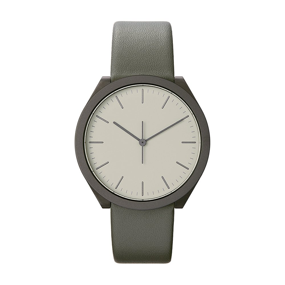 Montre Homme Normal Timepieces Extra Normal Grande - Quartz Acier Inox Noir Bracelet Cuir