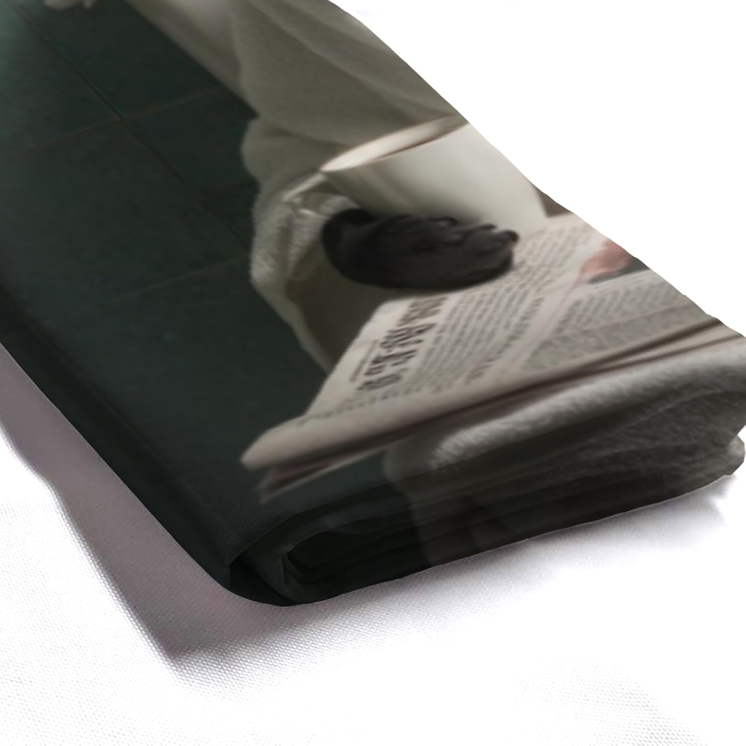 Funny Black Labrador Dog Bathroom Curtain, Cute Dogs Reading Newspaper on Toilet, Washable Cloth Kids Shower Curtain Set 72X72 Inches with 12 Hooks