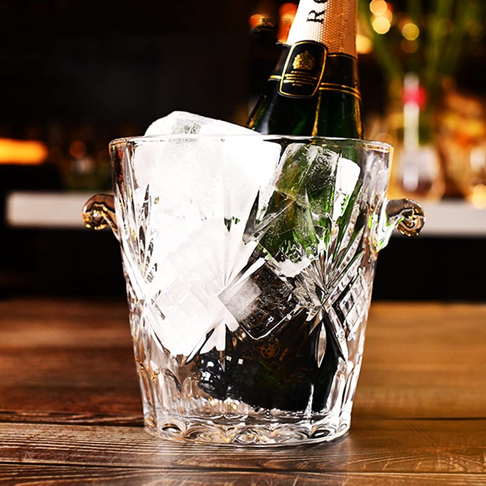 Seau à Glace Vintage Château Thiérry Pour Champagne, Céramique Multicolore Avec Couvercle