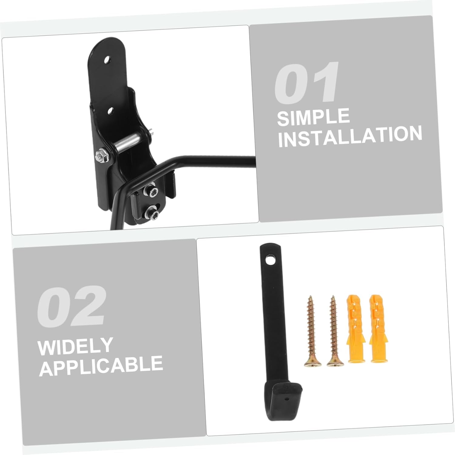 jojofuny Wall Mount Storage Hanger Manganese Bike Hook for Garage Indoor Bike Storage Rack Easy Installation Wall-Mounted Organizer