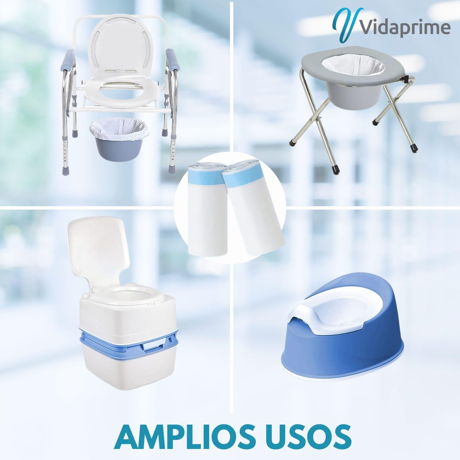 PACK x50 Toiletteneinlagen - DESCHBARE TOILETTENBEUTEL - Hygienische WC-Beutel - Einweg Orinal-Beutel mit SAUGFÄHIGEN Polstern, 50 STÜCK. Ideal für Toiletteneinlagen für Toilettenstuhl