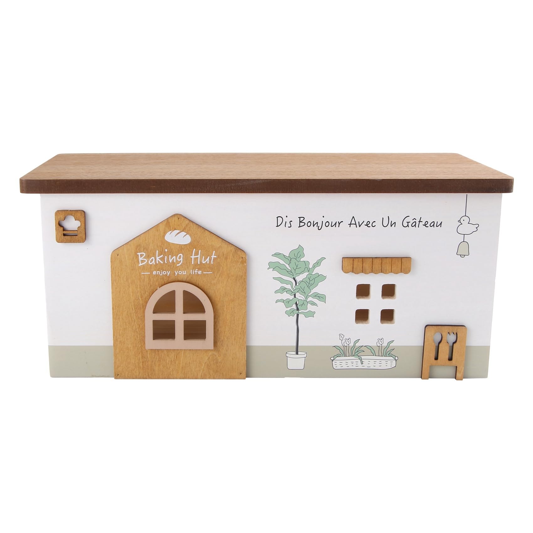 Tuidzljd Cable Management Box, Wood Extension Cord Organizer, Handmade Power Strip Box for TV Computer Wire USB Hub System