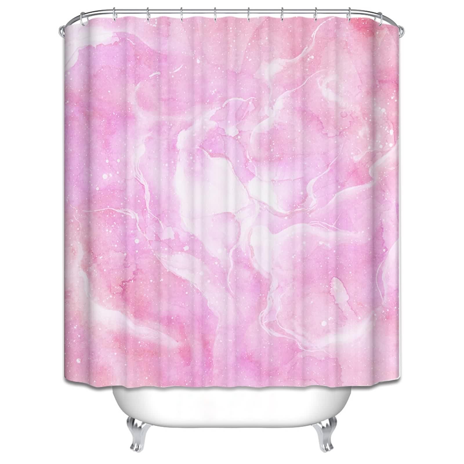 Rideau Douche Doublure Imperméable Rose contre les Inondations de Salle de Bain