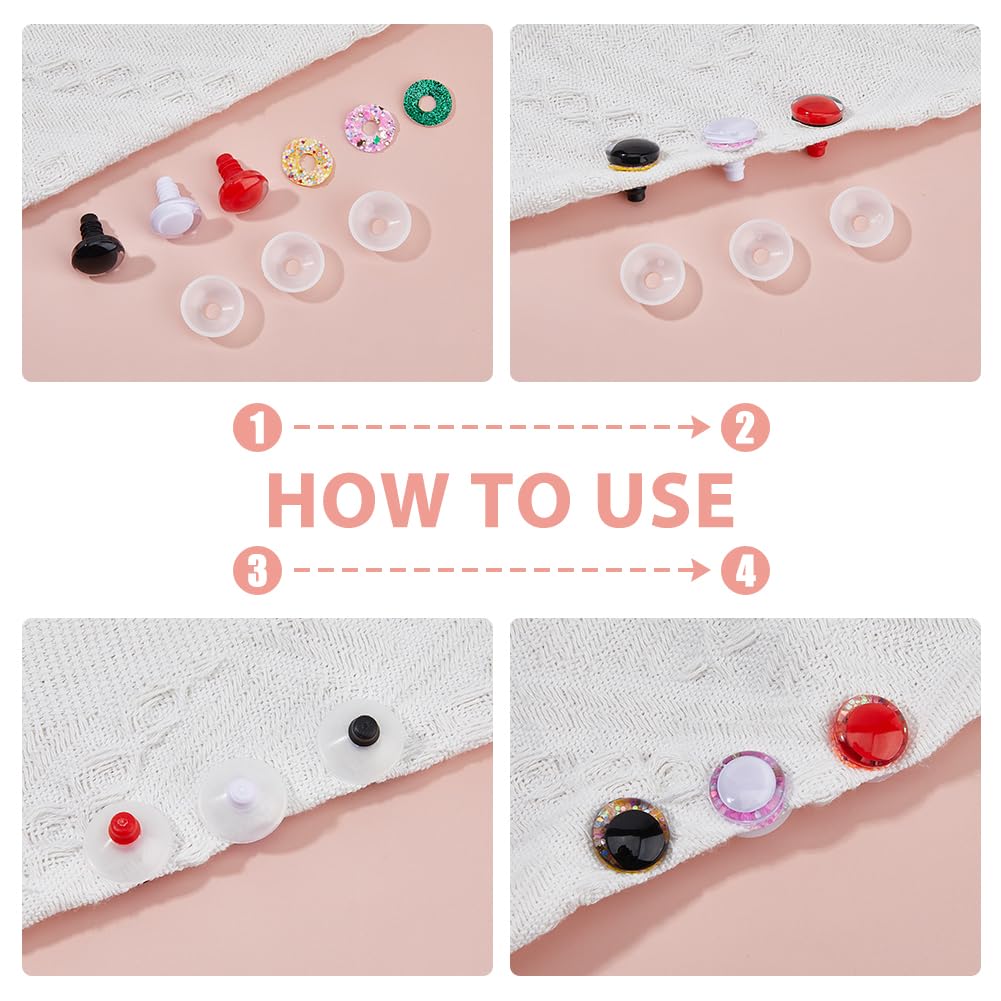 SUPERFINDINGS Juego de 32 ojos de seguridad con purpurina para ganchillo, ojos de gato 3D, 21 mm, ganchillo, ojos de animales, artesanías, ojos de seguridad para animales amigurumi, muñecas, ojos de