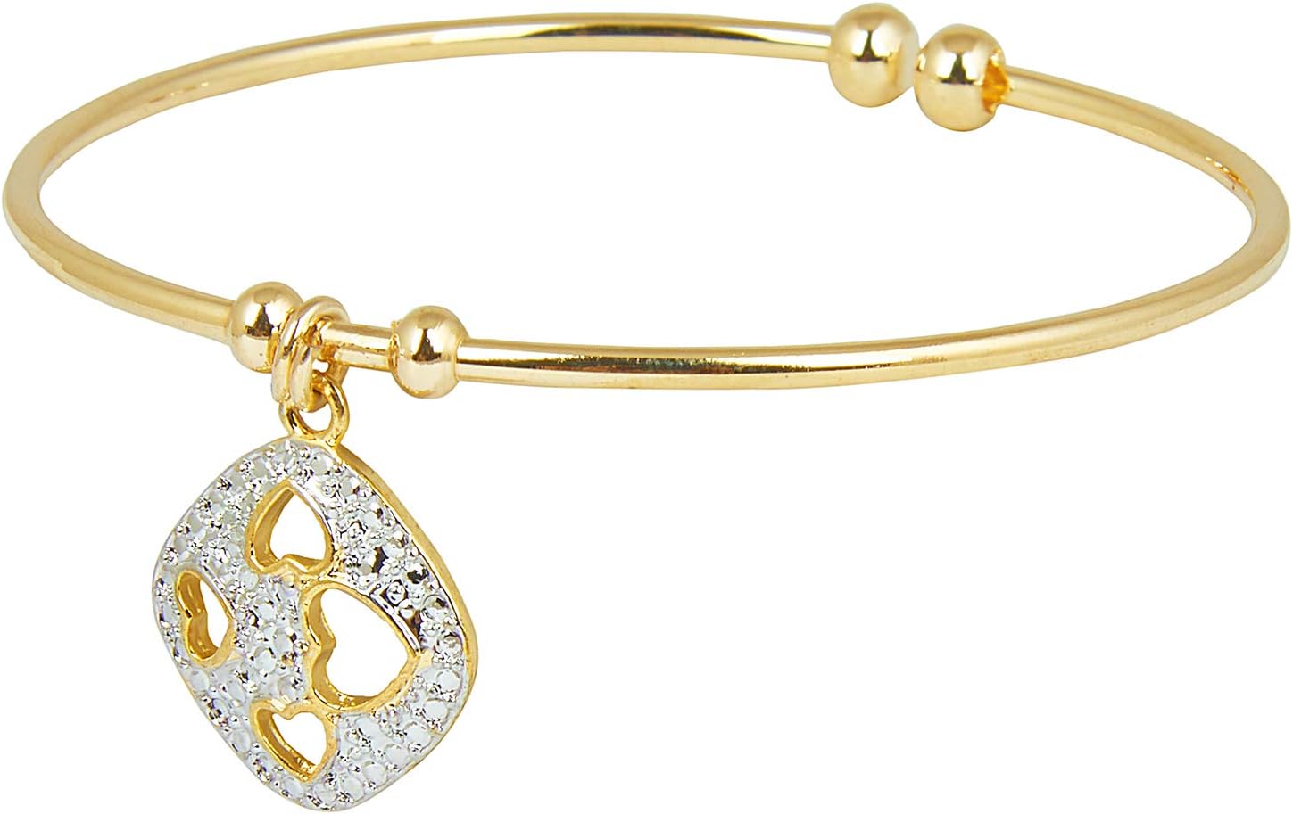Shining Jewel - By ShivanshShining Jewel Gold Plated Alex & Ani Inspired Chrams Bracelet Kada for Girls & Women (SJ_3249)