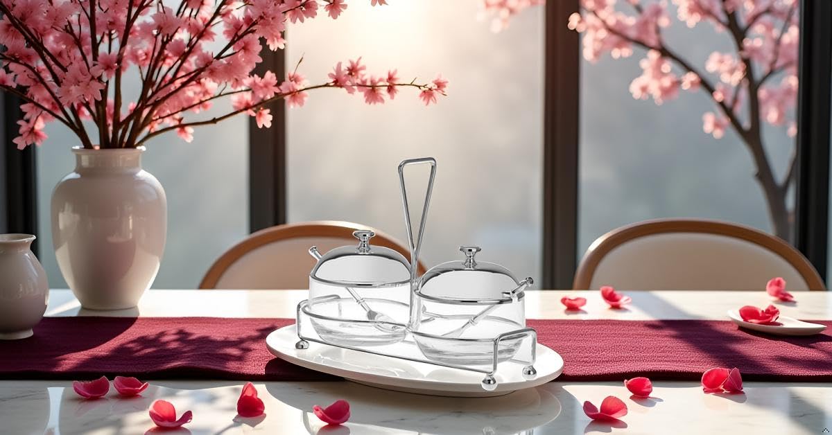 Edles Marmeladen-Set 7-teilig Versilbert – Premium Silber-Plated Tisch-Accessoire
