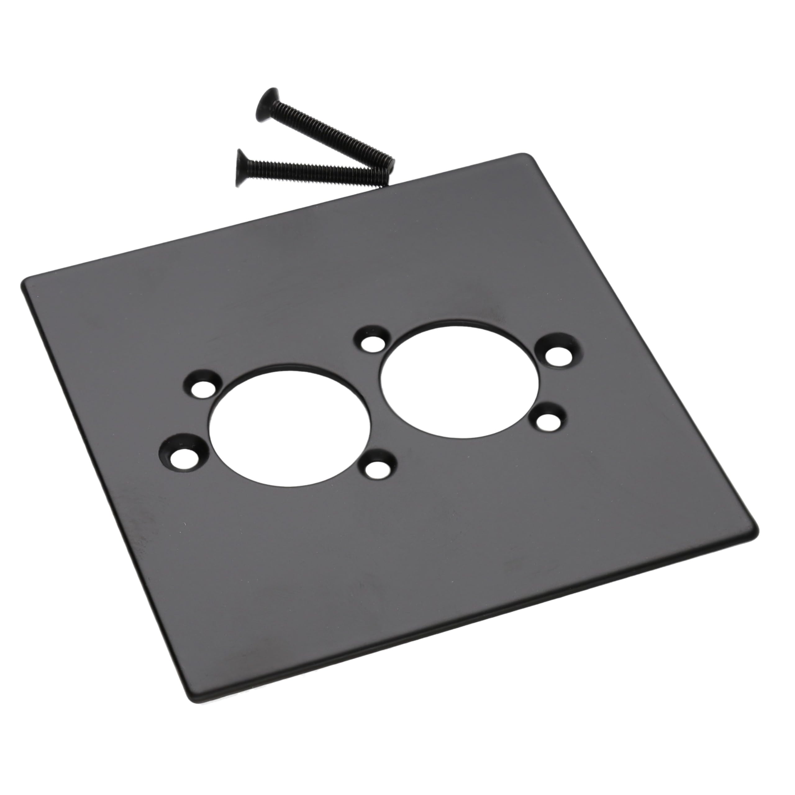 Kenable Black Tuk Aluminium Wall Faceplate D-Series Compatible Double 2 Gang Hole