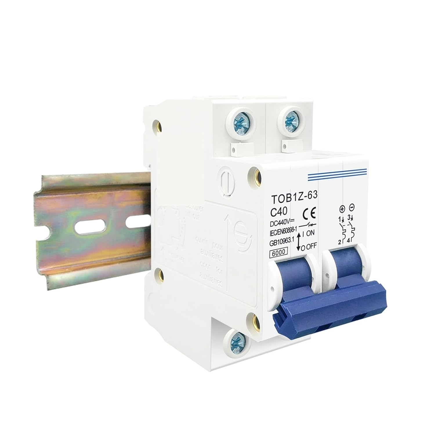 2P DC MCB 6KA 440V Mini Circuit Breaker 3A 6A 10A 16A 20A 25A 32A 40A 50A 63A 1Pcs(25A)