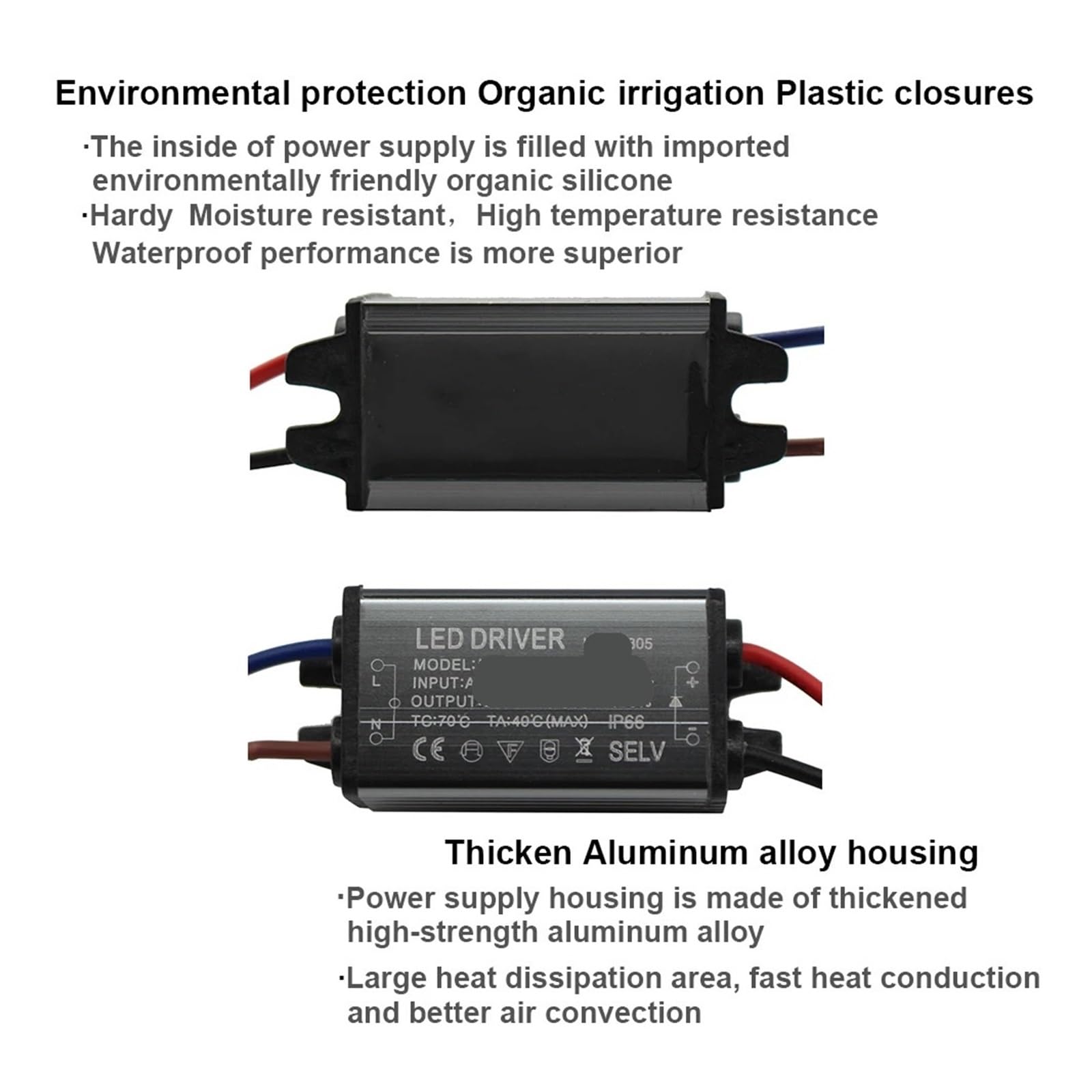 Driver LED in Alluminio IP66 1-3W 300mA AC 100-265V a DC 3-12V Alimentatore Impermeabile Trasformatore di Illuminazione Driver Zavorra