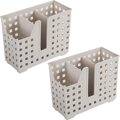 Cesta para lavavajillas (2 unidades, gris) para popote y palillos, cesta universal para utensilios de lavavajillas, para artículos pequeños,