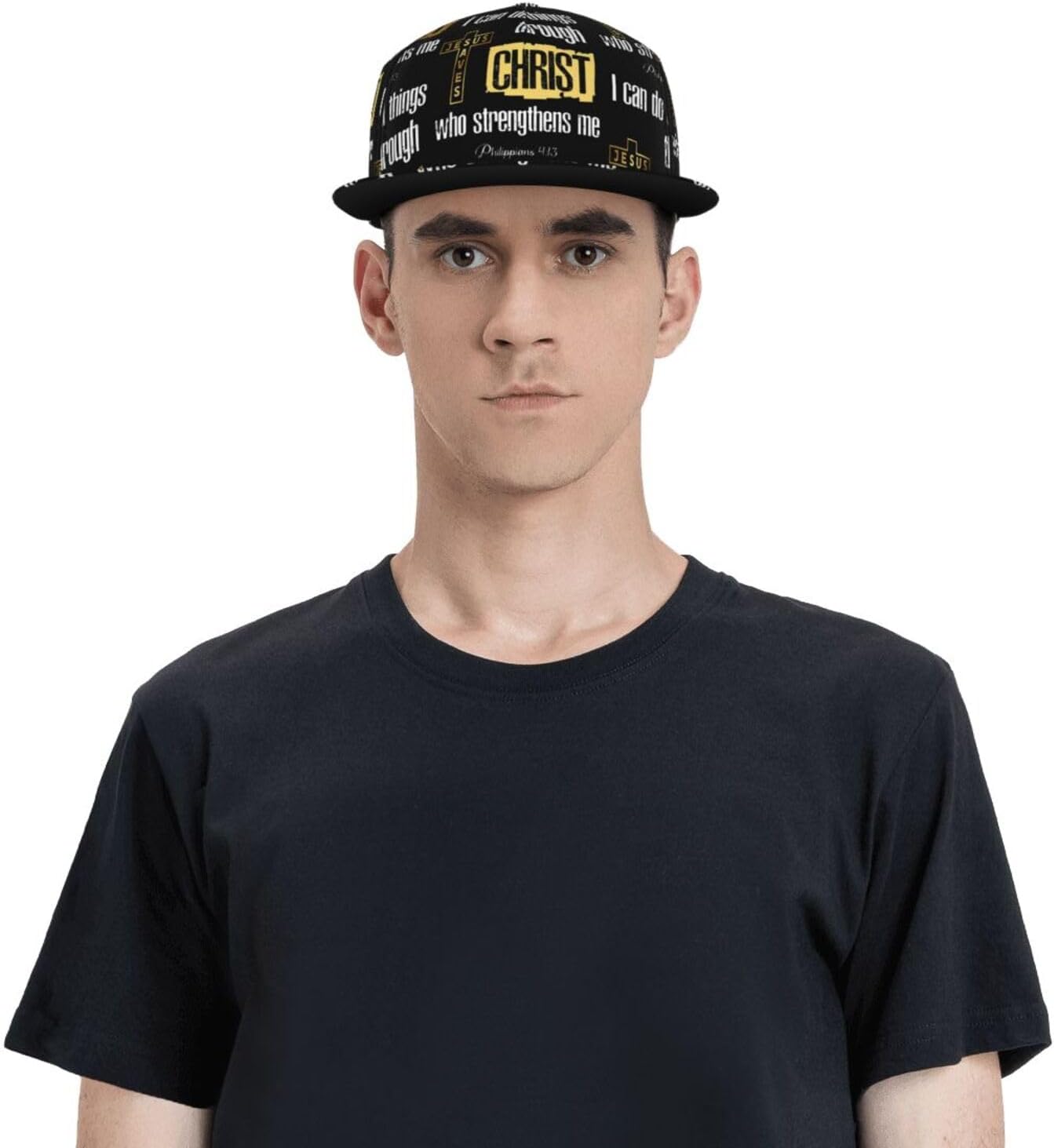 Jesus Baseball Cap for Men Adjustable Flat Bill Brim Cap for Travel Hiking and Outdoor Sports