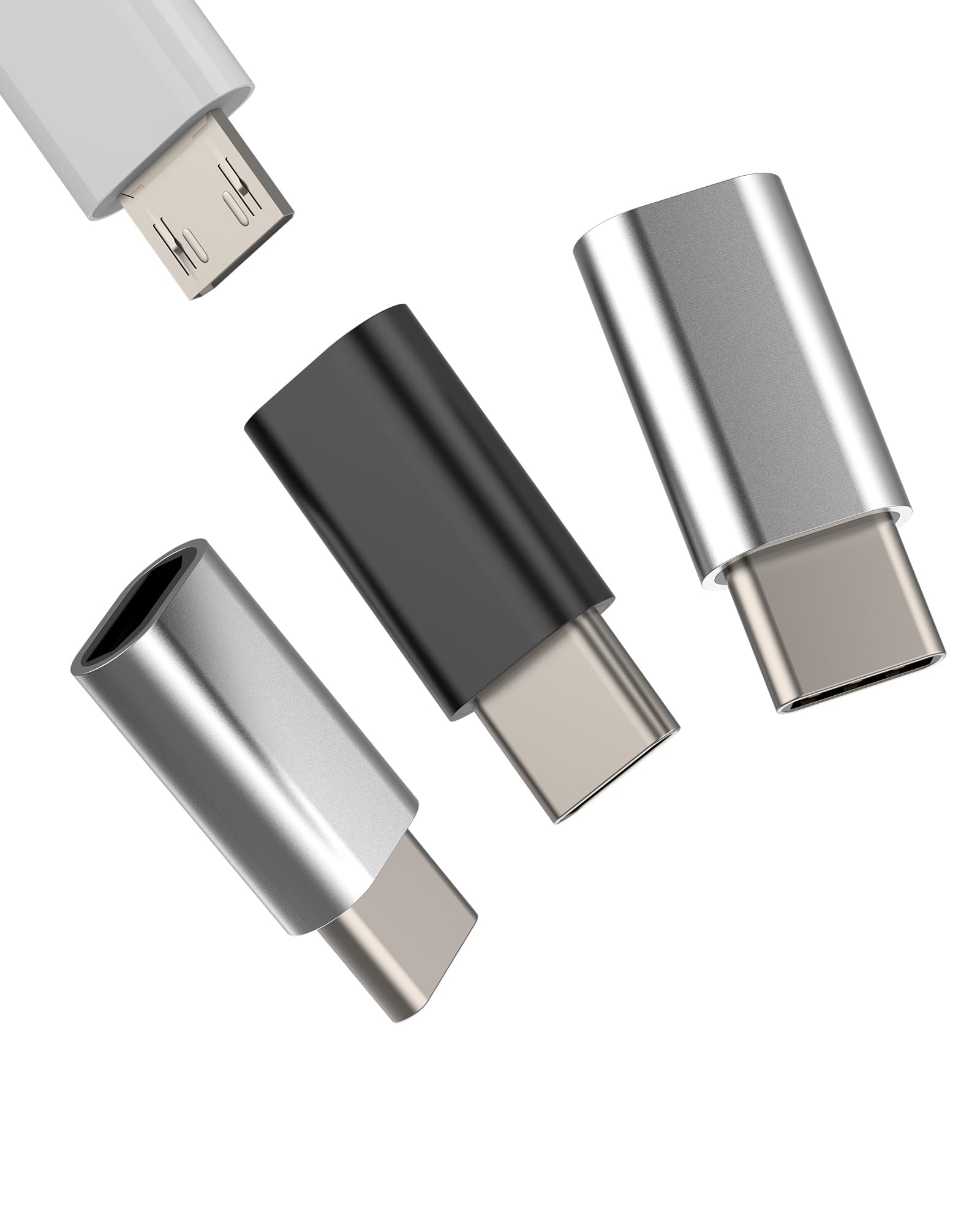 Micro USBメス to USB Cオスアダプター（3個セット）対応apple 対応iPhone16 15 Pro Max Android充電ケーブル変換 Type Cデータ転送コネクタ Micro-USBコード 対応iPadドングル用 サムスン対応アダプタ