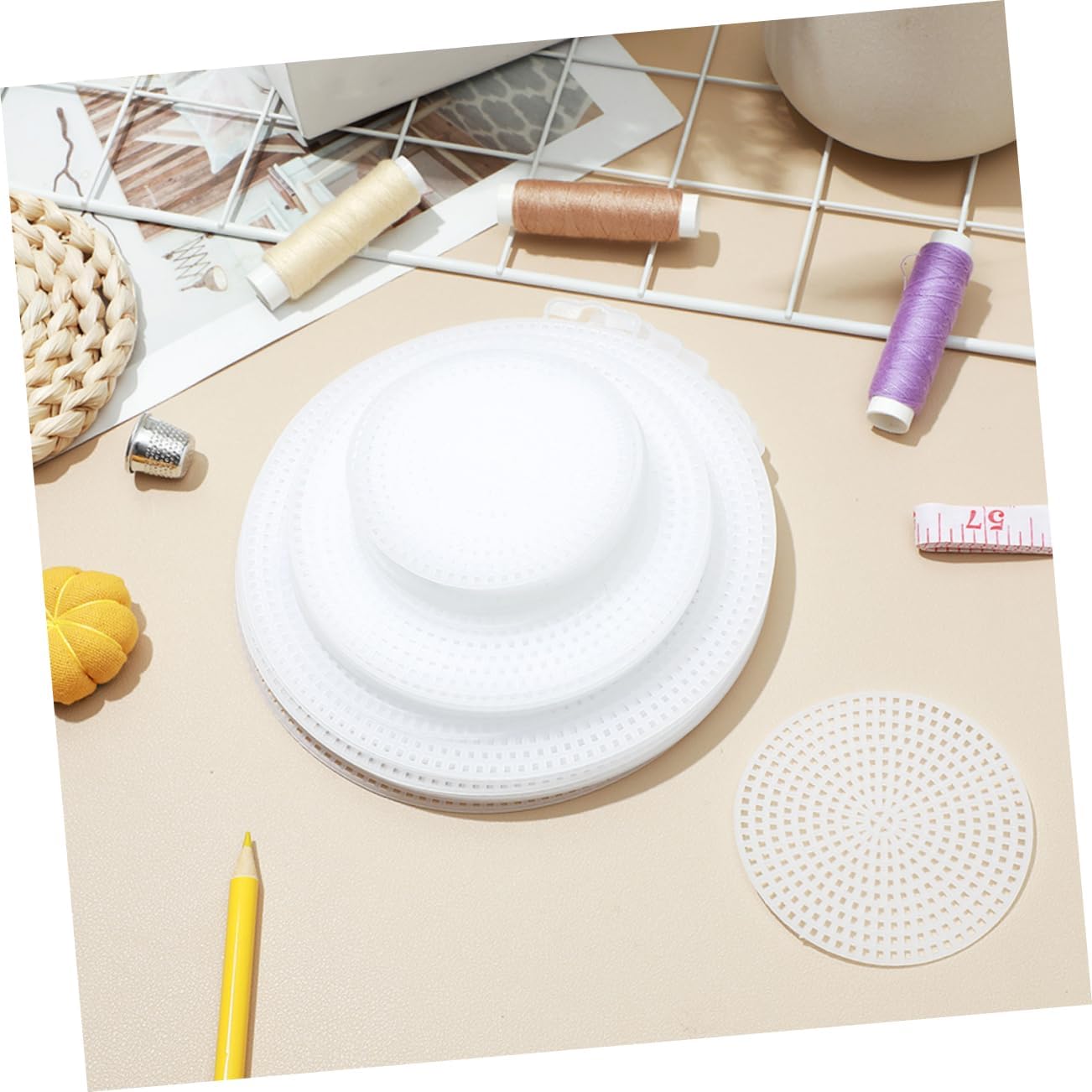 YOSADIER 15pcs Cross Stitch Backing Board Multi-Function Plastic Mesh for Canvas DIY Crochet Embroidery Canvas Sheets