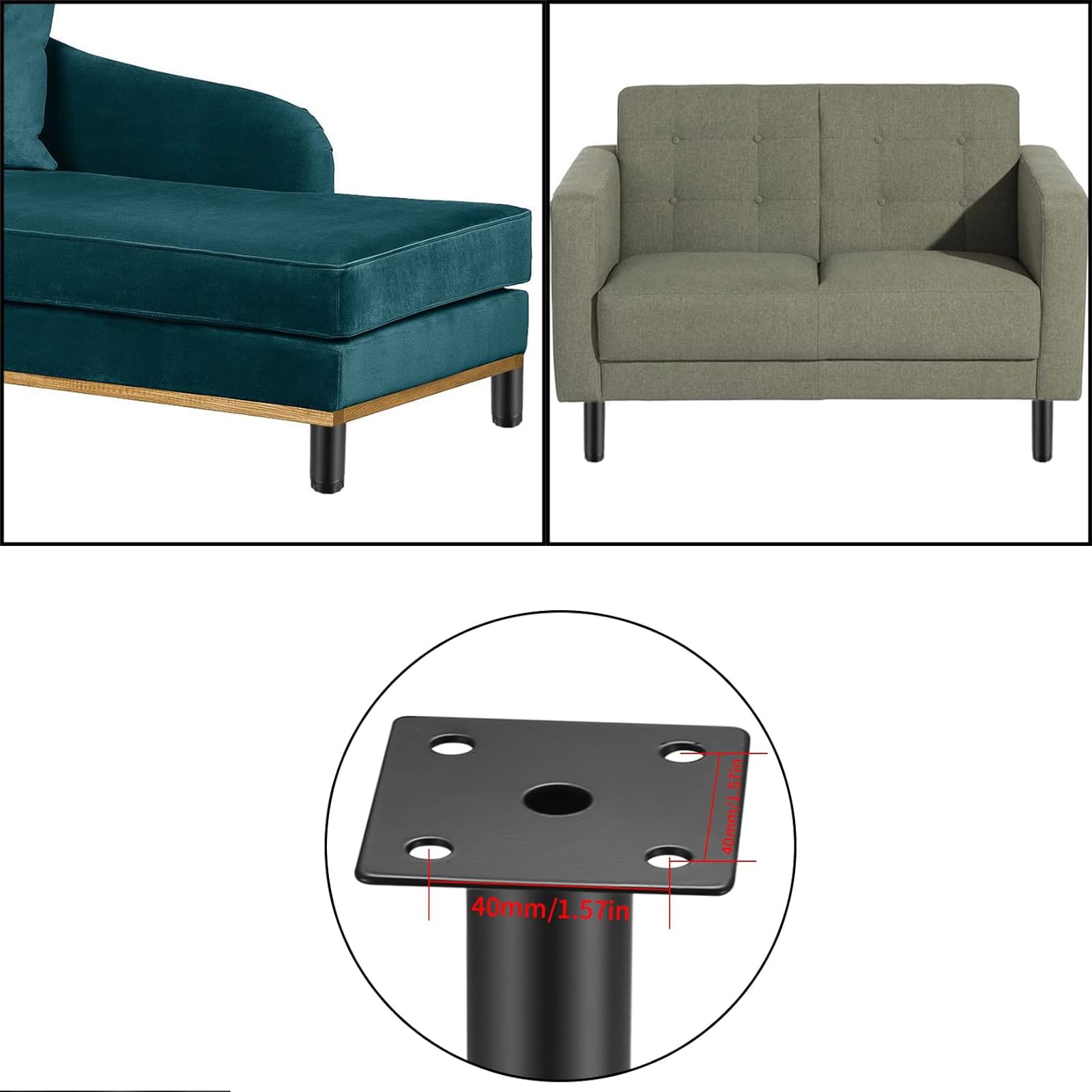 20 PZ PIEDI Livellabili Regolabili Con Base Filettata A Vite Per Tavolo E Scrivania EUR 17,07 - Foto 5