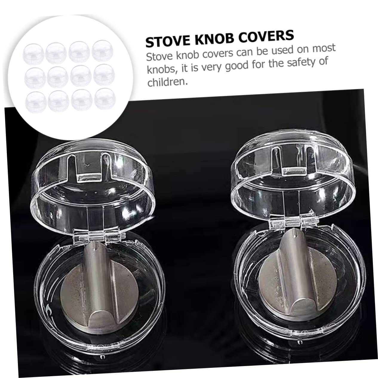 SUPVOX 12Pcs Stove Knob Covers Safety Protective Guards for Gas Stove Childproof Design to Prevent Accidents Lightweight Compact Stove Knob Protection