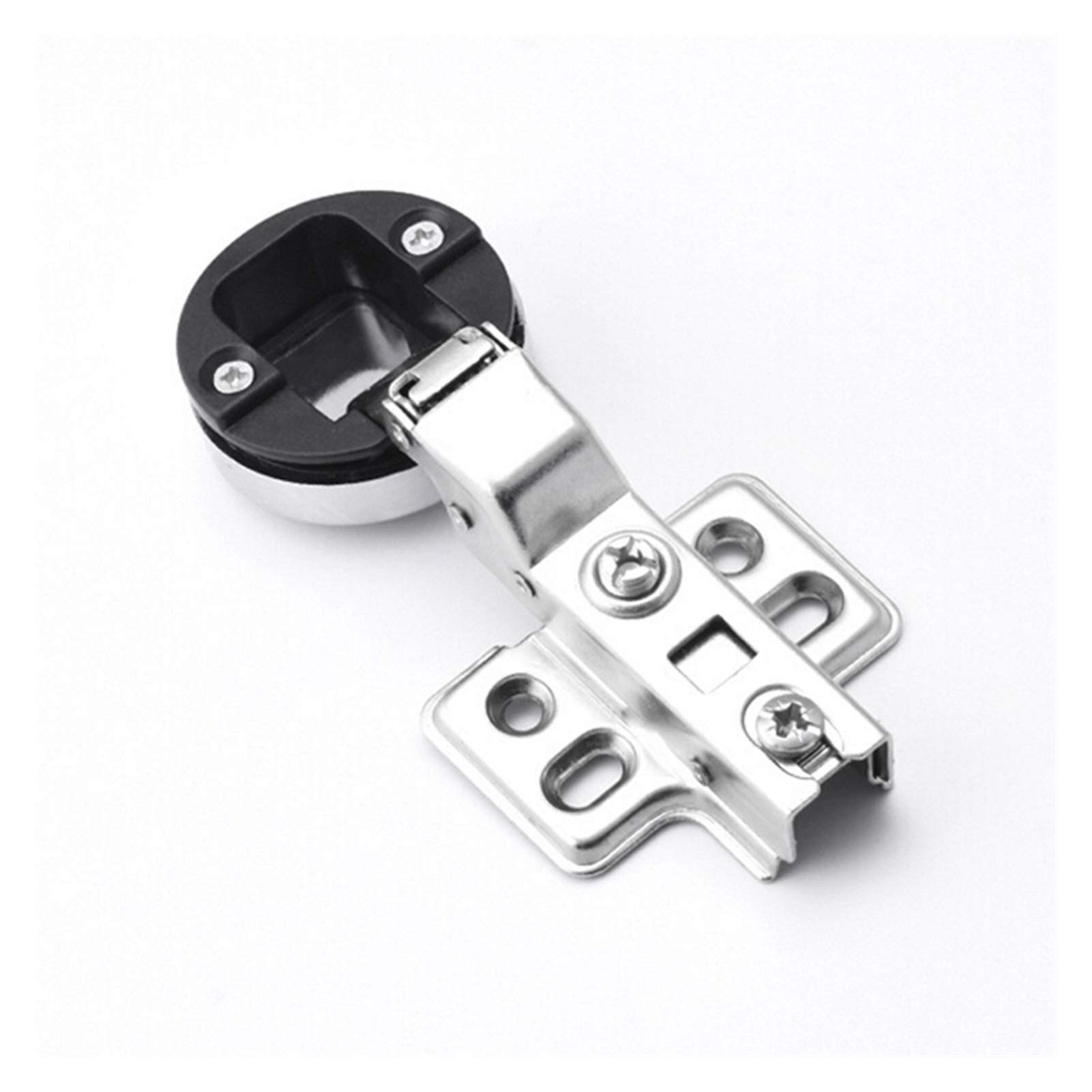 AUNANGLJSCS Hole Diameter Glass Door Silent Hinge,DIY Wine Cabinet Side Panel Connection Hardware Accessories(Middle Bend)