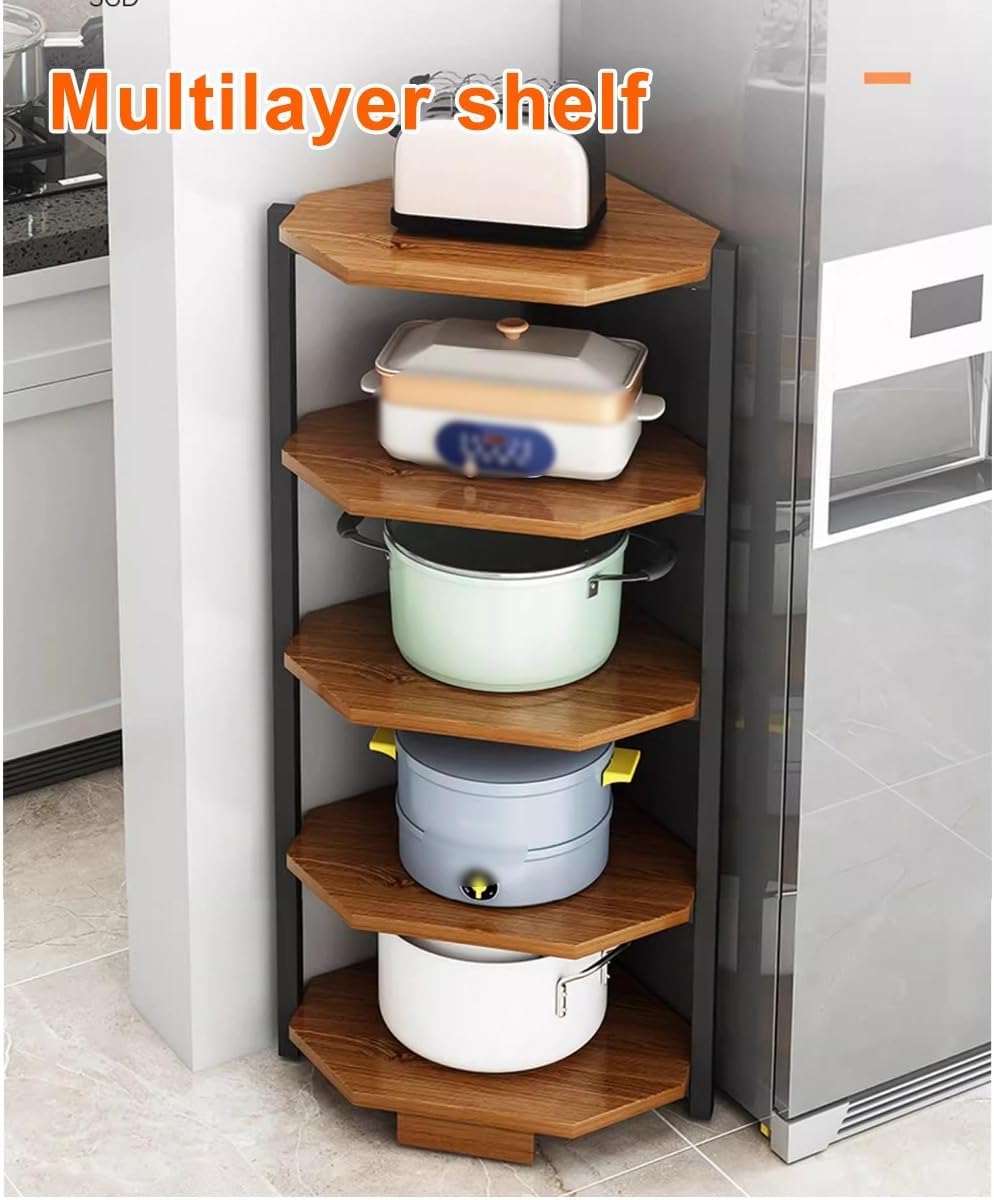 3/4/5 Tier Corner Shelf,Corner Bookshelf Plant Stand,Living Room Display Rack Rustic Plant Stand for Home Office,Kitchen, Industrial Bookcase, for Small Space (5 Layer 40 x 40 m)