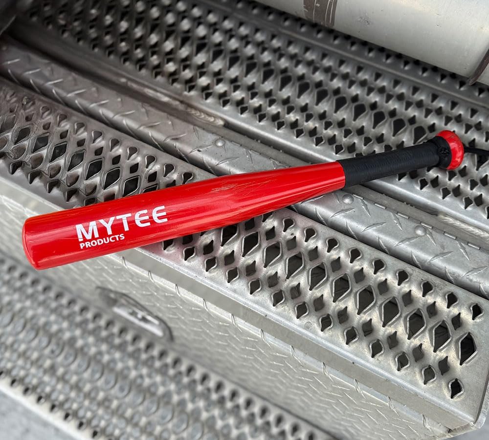 Mytee Products 18" Aluminum Tire Thumper Bat - Durable Tire Checker with Anti Slip Grip & Strap - Red Handle