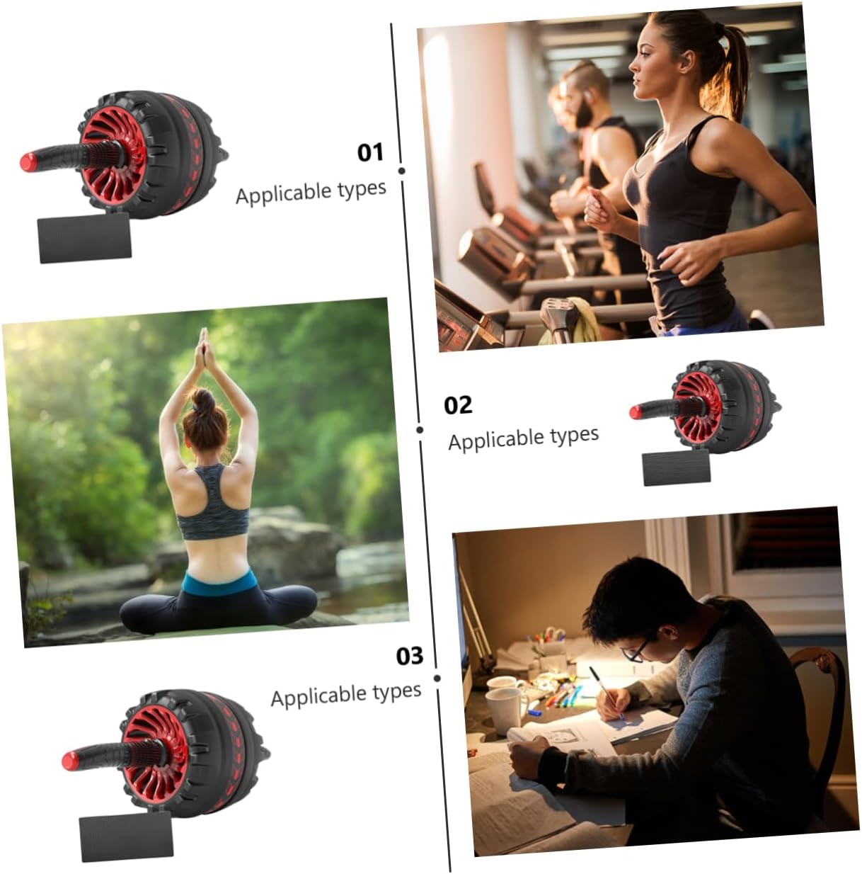 Abdominal Wheel Roller Abdomen Training Roller Core Strengthener for Men Women