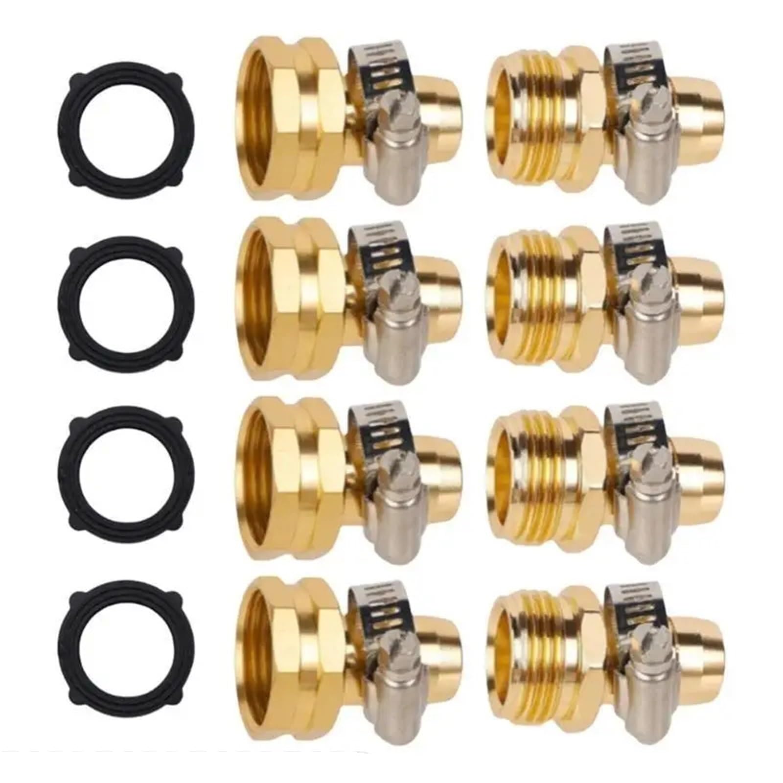 Lot de 5 connecteurs de tuyau d'arrosage en acier inoxydable pour tuyau d'arrosage de 1,9 cm
