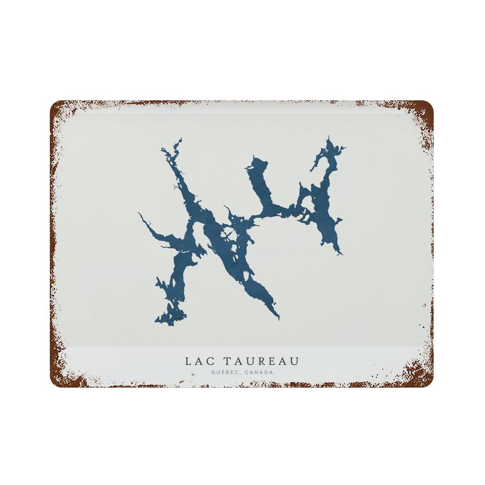 xiaoxiaoshen Lac Taureau Map Quebec Canada Minimalist Lake Decor (2) Wall Decor Art Metal Tin Poster Modern Home Decor Art Home Bar Shop Decorations Vintage Sign 30x40cm