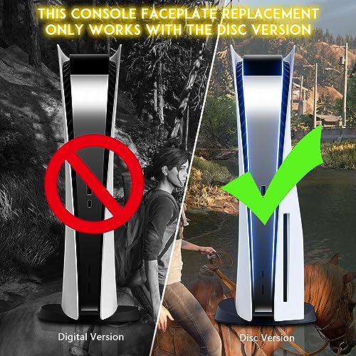 SIKEMAY PS5 Cover Plates Electroplated, PS5 Accessories Faceplates with Vented Design for Disc Editi